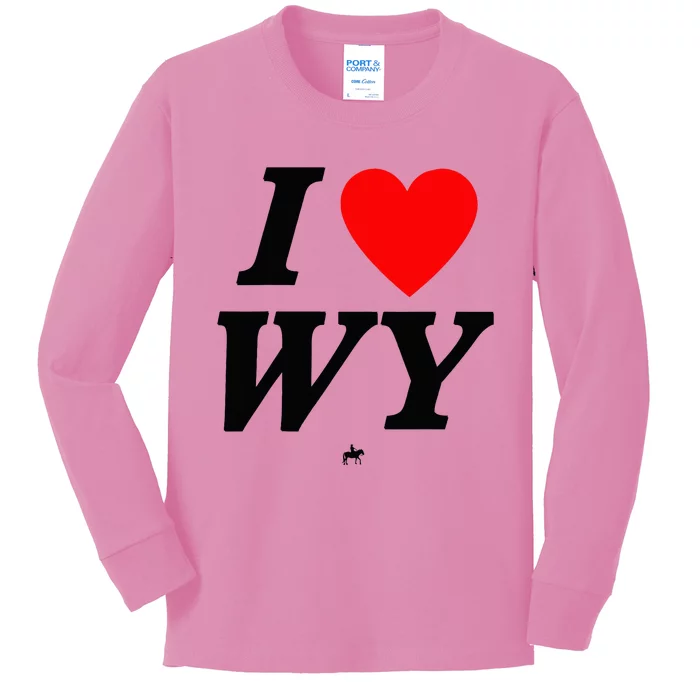 I Love Wyoming Kids Long Sleeve Shirt