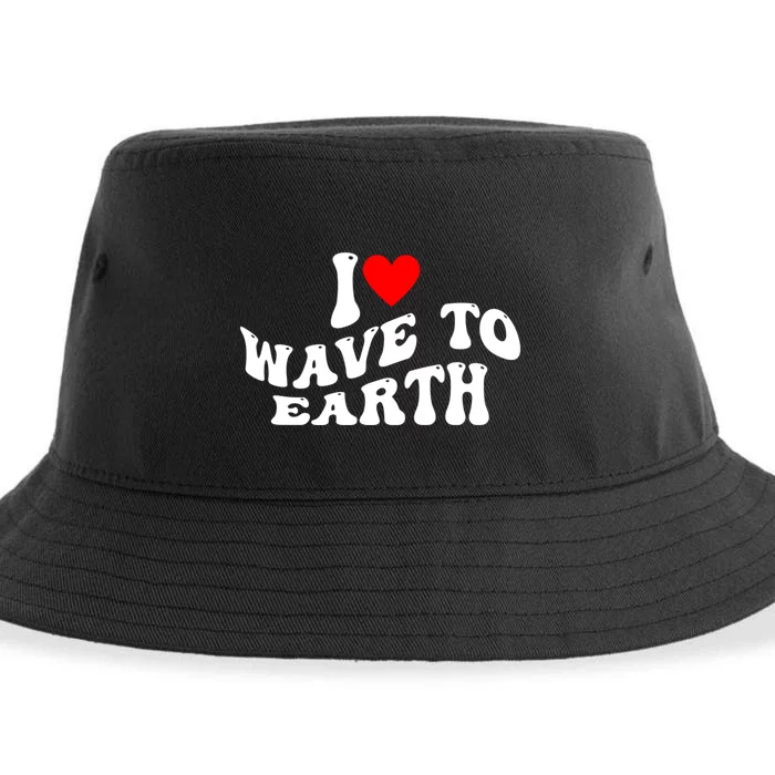 I Love Wave To Earth I Heart Wave To Earth Red Heart Sustainable Bucket Hat