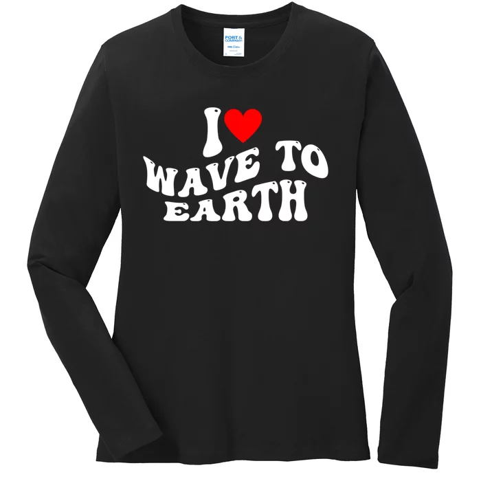 I Love Wave To Earth I Heart Wave To Earth Red Heart Ladies Long Sleeve Shirt