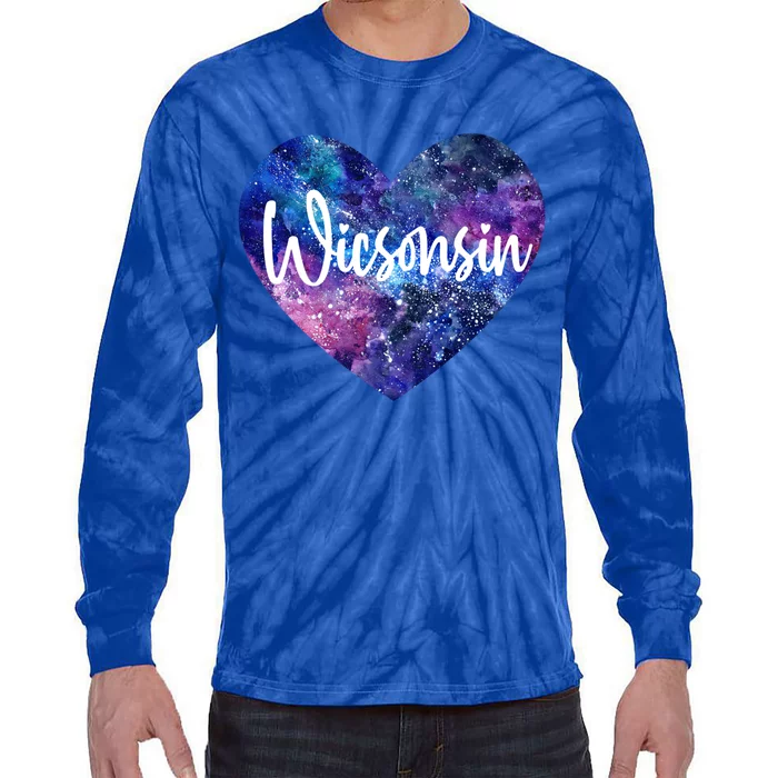 I Love Wisconsin Usa Gift Tie-Dye Long Sleeve Shirt