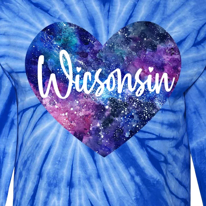 I Love Wisconsin Usa Gift Tie-Dye Long Sleeve Shirt