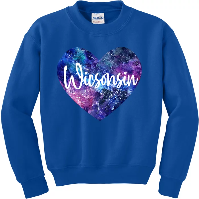 I Love Wisconsin Usa Gift Kids Sweatshirt