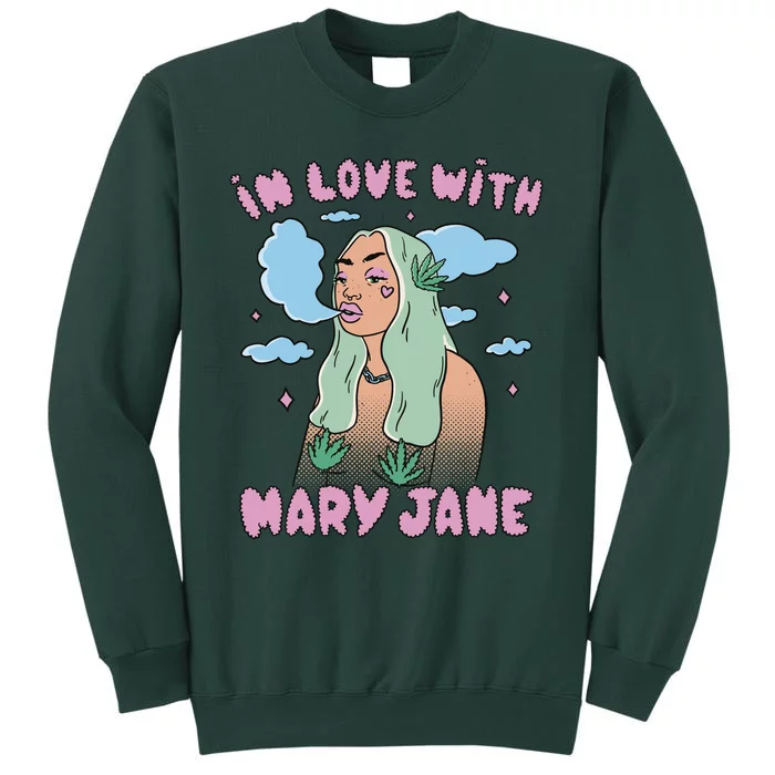 In Love With Mary Jane Female Marijuana Tall Sweatshirt