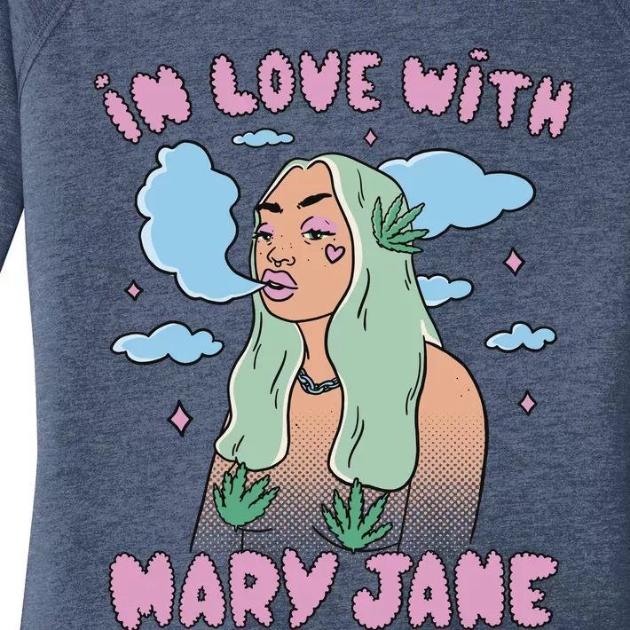 In Love With Mary Jane Female Marijuana Women's Perfect Tri Tunic Long Sleeve Shirt