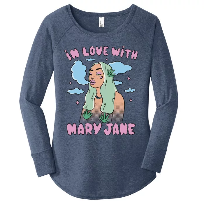 In Love With Mary Jane Female Marijuana Women's Perfect Tri Tunic Long Sleeve Shirt