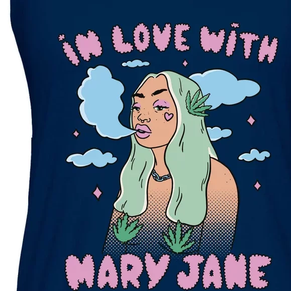 In Love With Mary Jane Female Marijuana Ladies Essential Flowy Tank