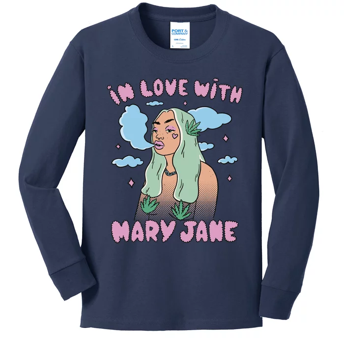 In Love With Mary Jane Female Marijuana Kids Long Sleeve Shirt