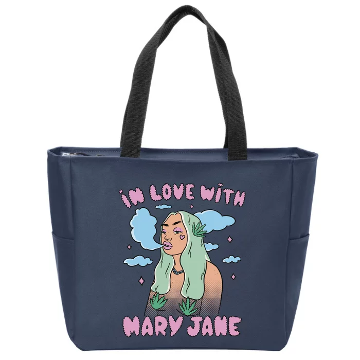 In Love With Mary Jane Female Marijuana Zip Tote Bag