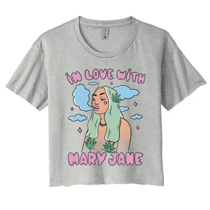 In Love With Mary Jane Female Marijuana Women's Crop Top Tee