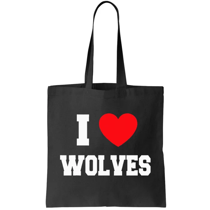 I Love Wolves Tote Bag