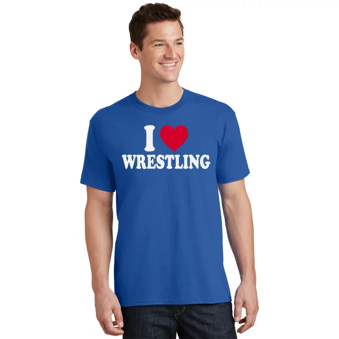 I Love Wrestling Heart Love Training Gift T-Shirt