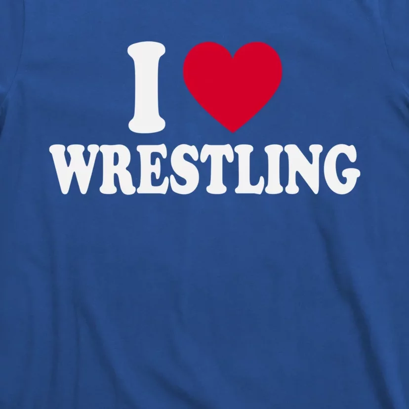 I Love Wrestling Heart Love Training Gift T-Shirt