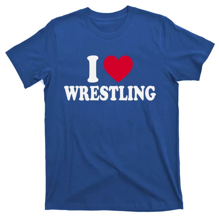 I Love Wrestling Heart Love Training Gift T-Shirt