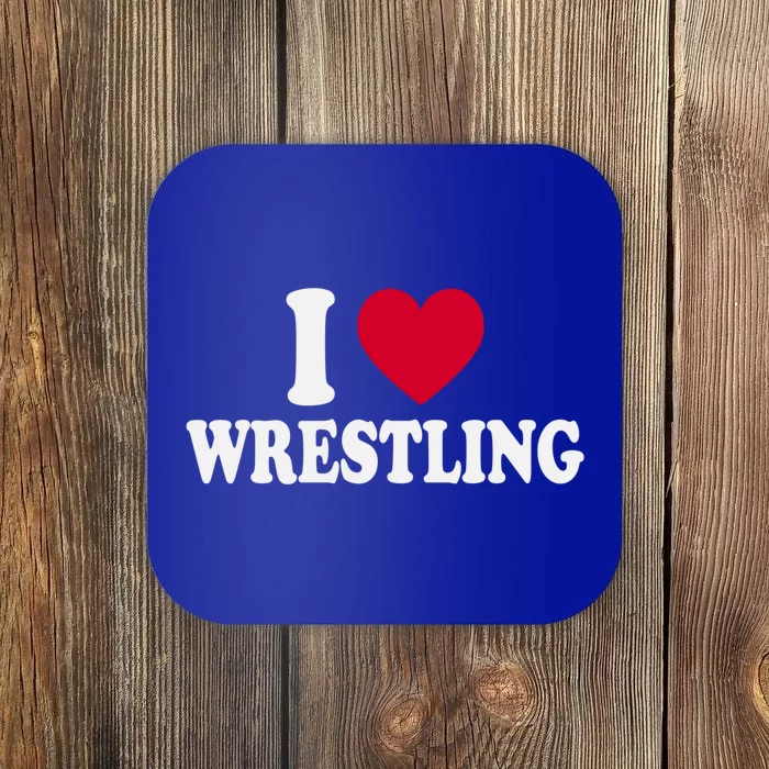 I Love Wrestling Heart Love Training Gift Coaster