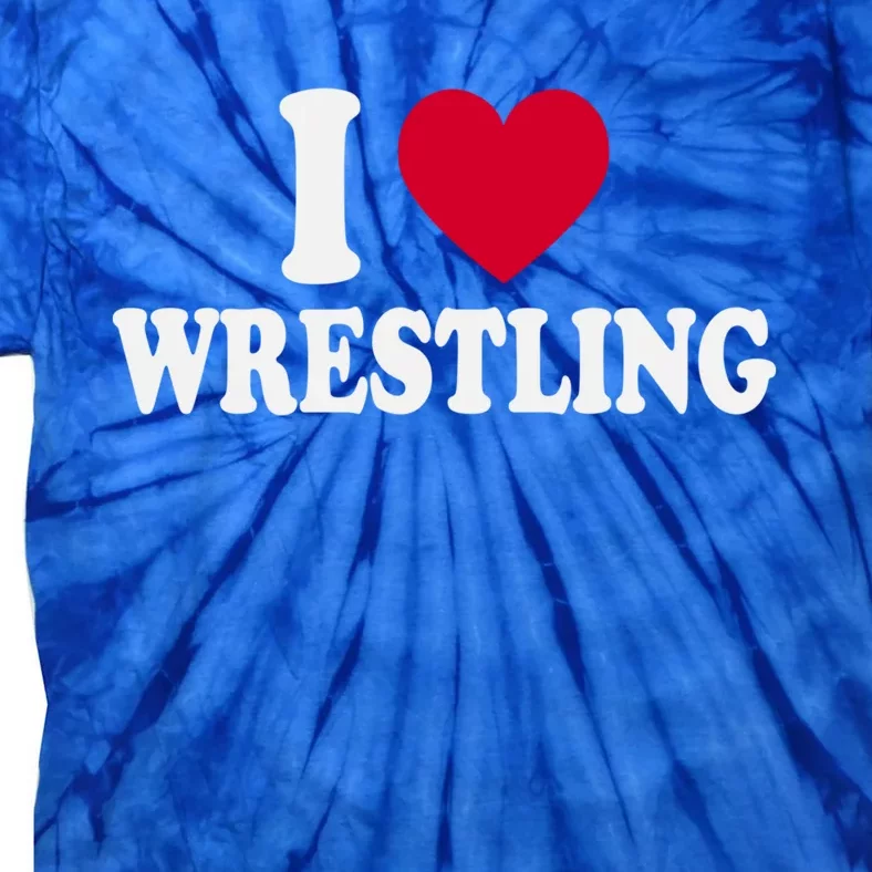 I Love Wrestling Heart Love Training Gift Tie-Dye T-Shirt