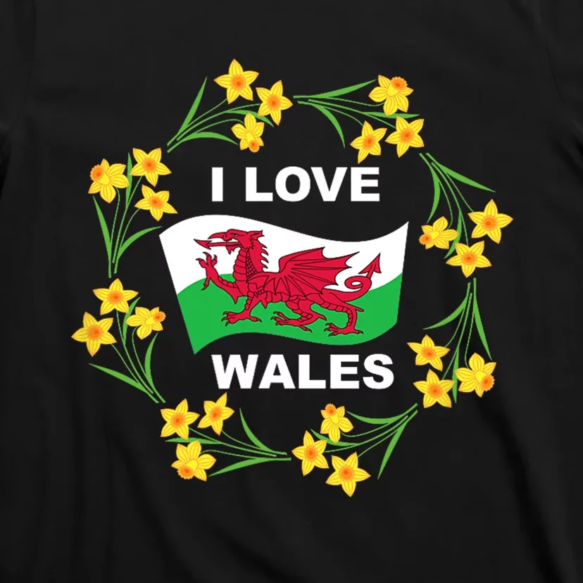 I Love Wales Welsh Dragon With Daffodils T-Shirt