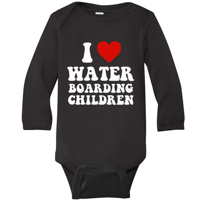 I Love Water Boarding Children Baby Long Sleeve Bodysuit