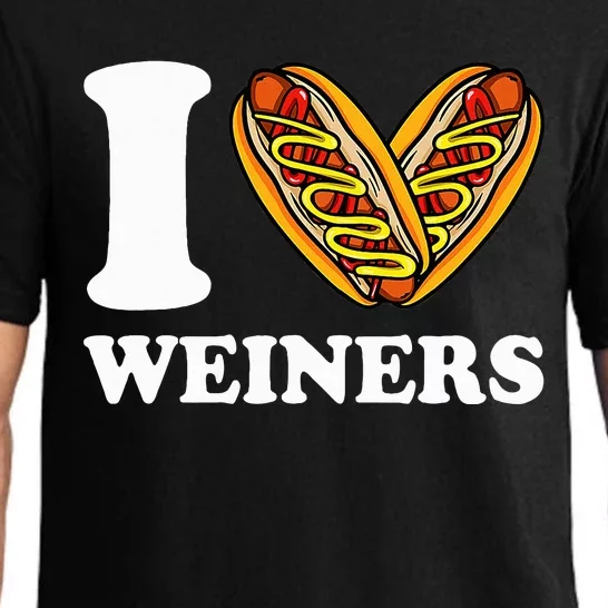 I Love Weiners Hotdogs Wiener Frank Sausage Bun Pajama Set