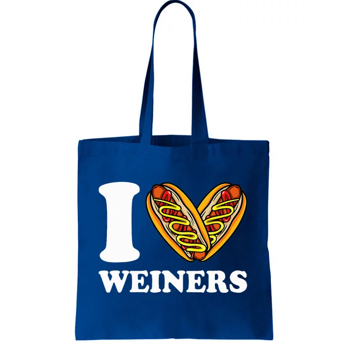 I Love Weiners Hotdogs Wiener Frank Sausage Bun Tote Bag