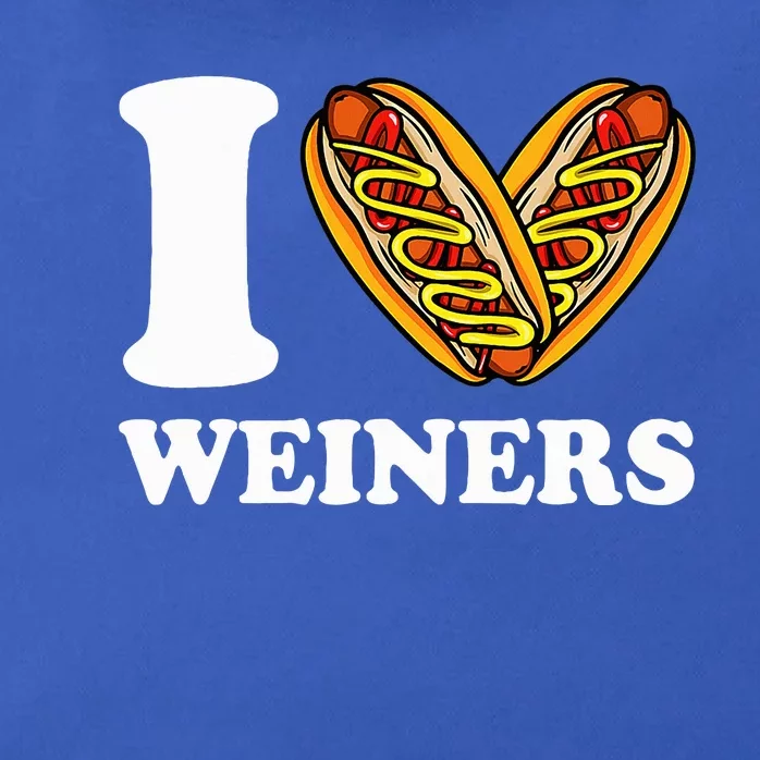 I Love Weiners Hotdogs Wiener Frank Sausage Bun Zip Tote Bag