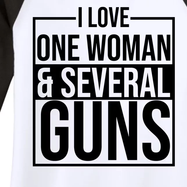 I Love Woman And Several Guns Women's Tri-Blend 3/4-Sleeve Raglan Shirt