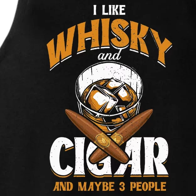 I Like Whisky And Cigars Cigars Smoker Alcohol Drinker Ladies Tri-Blend Wicking Tank