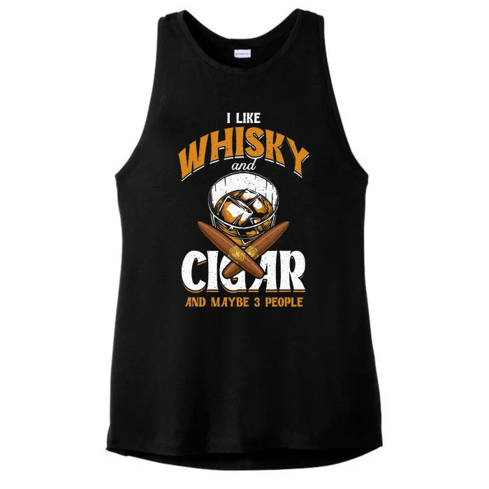 I Like Whisky And Cigars Cigars Smoker Alcohol Drinker Ladies Tri-Blend Wicking Tank