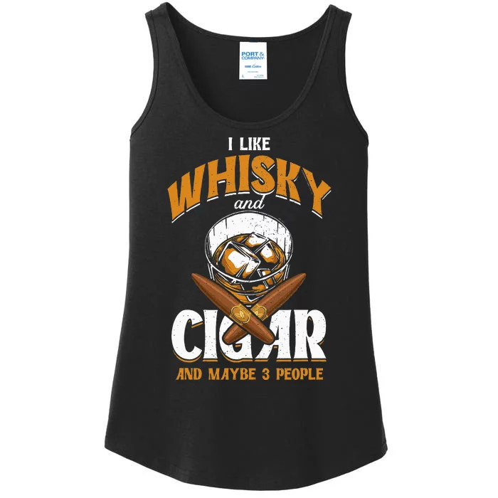 I Like Whisky And Cigars Cigars Smoker Alcohol Drinker Ladies Essential Tank