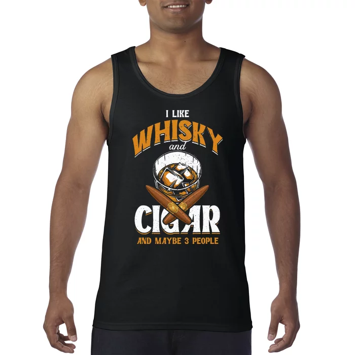 I Like Whisky And Cigars Cigars Smoker Alcohol Drinker Tank Top