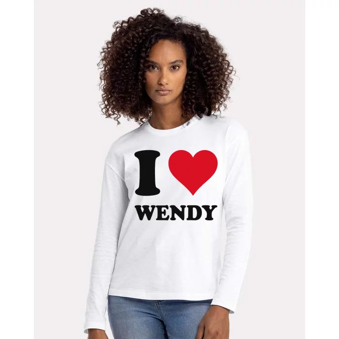 I Love Wendy Fun Personalized Design Womens Cotton Relaxed Long Sleeve T-Shirt