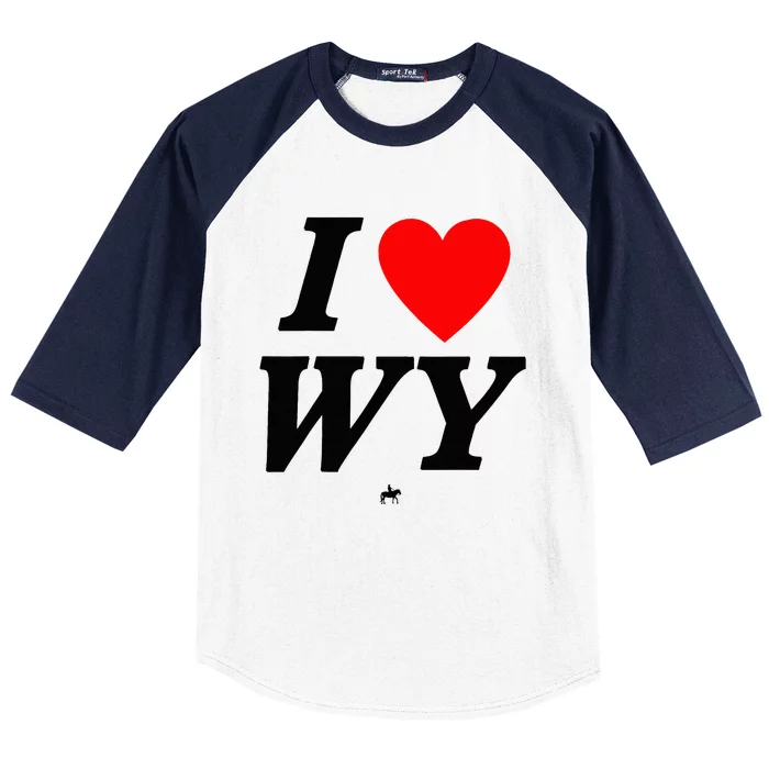 I Love Wyoming Baseball Sleeve Shirt