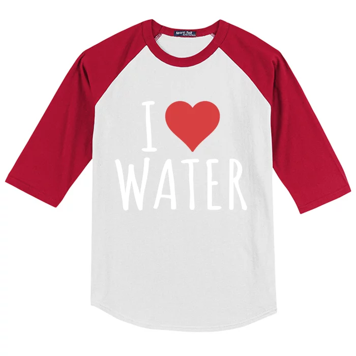 I Love Water Gift Kids Colorblock Raglan Jersey