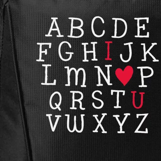 I LOVE YOU Valentines Day Alphabet Teacher Student School City Backpack