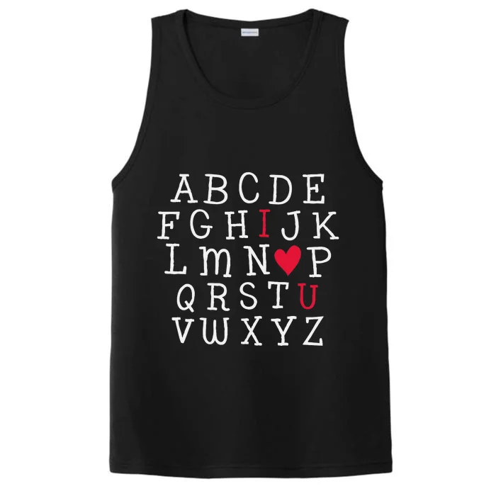 I LOVE YOU Valentines Day Alphabet Teacher Student School Performance Tank