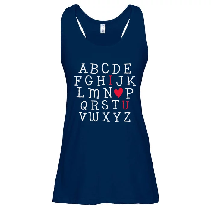 I LOVE YOU Valentines Day Alphabet Teacher Student School Ladies Essential Flowy Tank