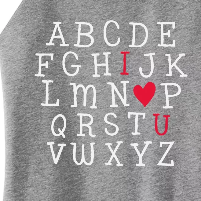 I LOVE YOU Valentines Day Alphabet Teacher Student School Women’s Perfect Tri Rocker Tank