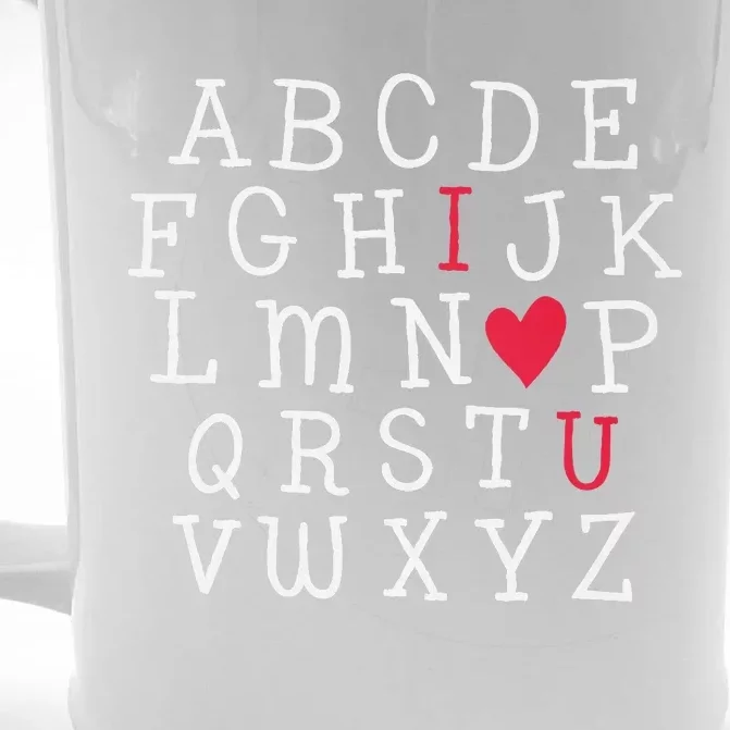 I LOVE YOU Valentines Day Alphabet Teacher Student School Front & Back Beer Stein