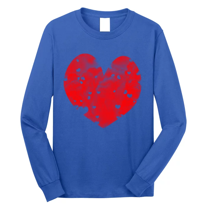 I Love You Cloudy Red Heart Distressed Valentines Day Funny Gift Long Sleeve Shirt