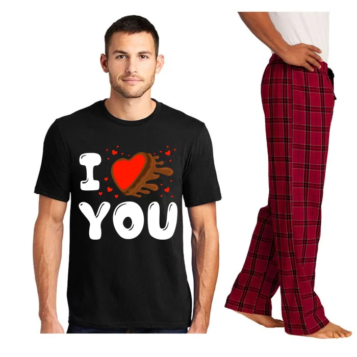 I Love You Heart Shape Covered With Chocolate Valentines Great Gift Pajama Set