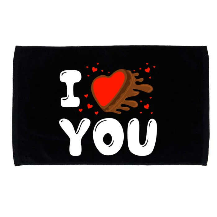 I Love You Heart Shape Covered With Chocolate Valentines Great Gift Microfiber Hand Towel