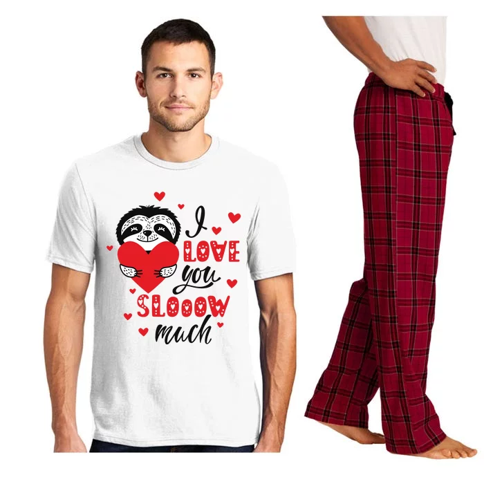 I Love You So Much Cute Sloth Valentines Day Gift Pajama Set