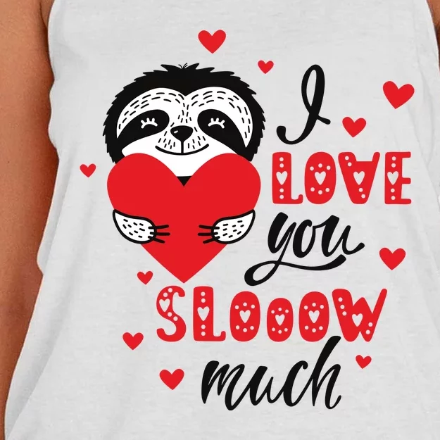 I Love You So Much Cute Sloth Valentines Day Gift Women's Knotted Racerback Tank