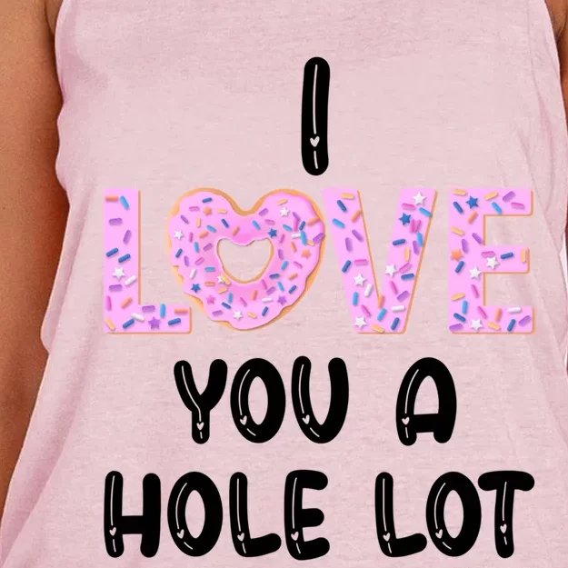 I Love You A Hole Logift Funny Donut Valentine's Day Gift Women's Knotted Racerback Tank