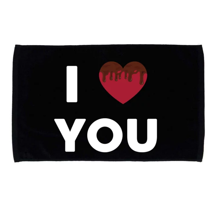 I Love You Heart Shape Covered With Chocolate Valentines Gift Microfiber Hand Towel