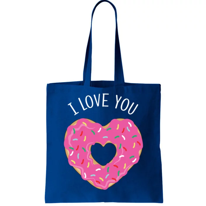 I Love You Valentine's Day Donut Heart Cute Gift Tote Bag