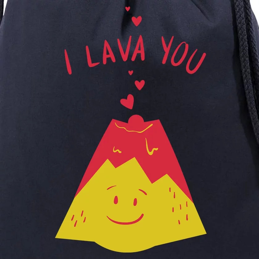 I Lava You Cute Funny Romantic Gift Drawstring Bag