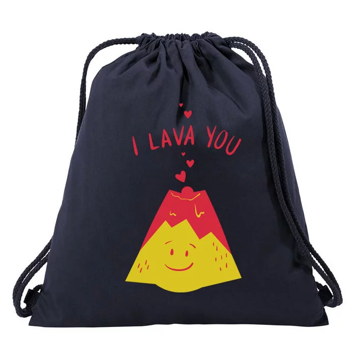 I Lava You Cute Funny Romantic Gift Drawstring Bag