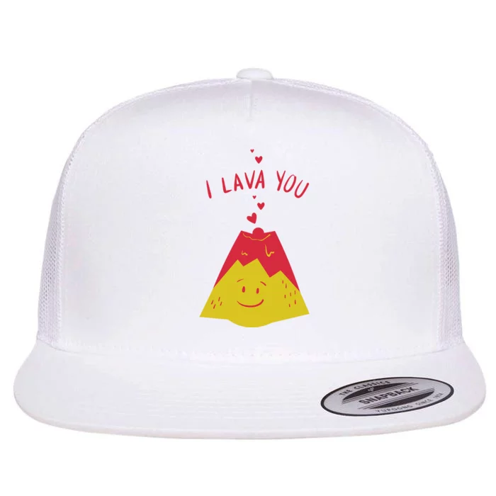 I Lava You Cute Funny Romantic Gift Flat Bill Trucker Hat