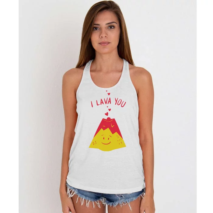 I Lava You Cute Funny Romantic Gift Women's Knotted Racerback Tank