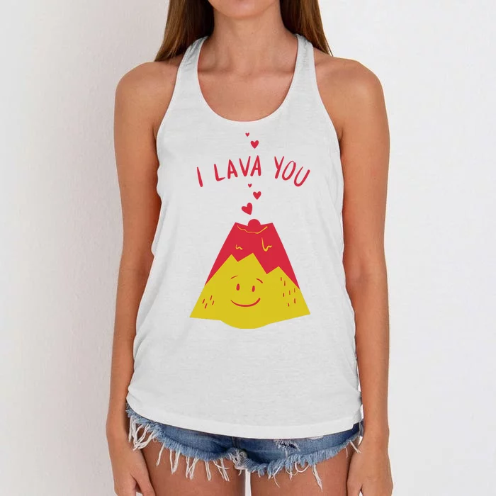 I Lava You Cute Funny Romantic Gift Women's Knotted Racerback Tank